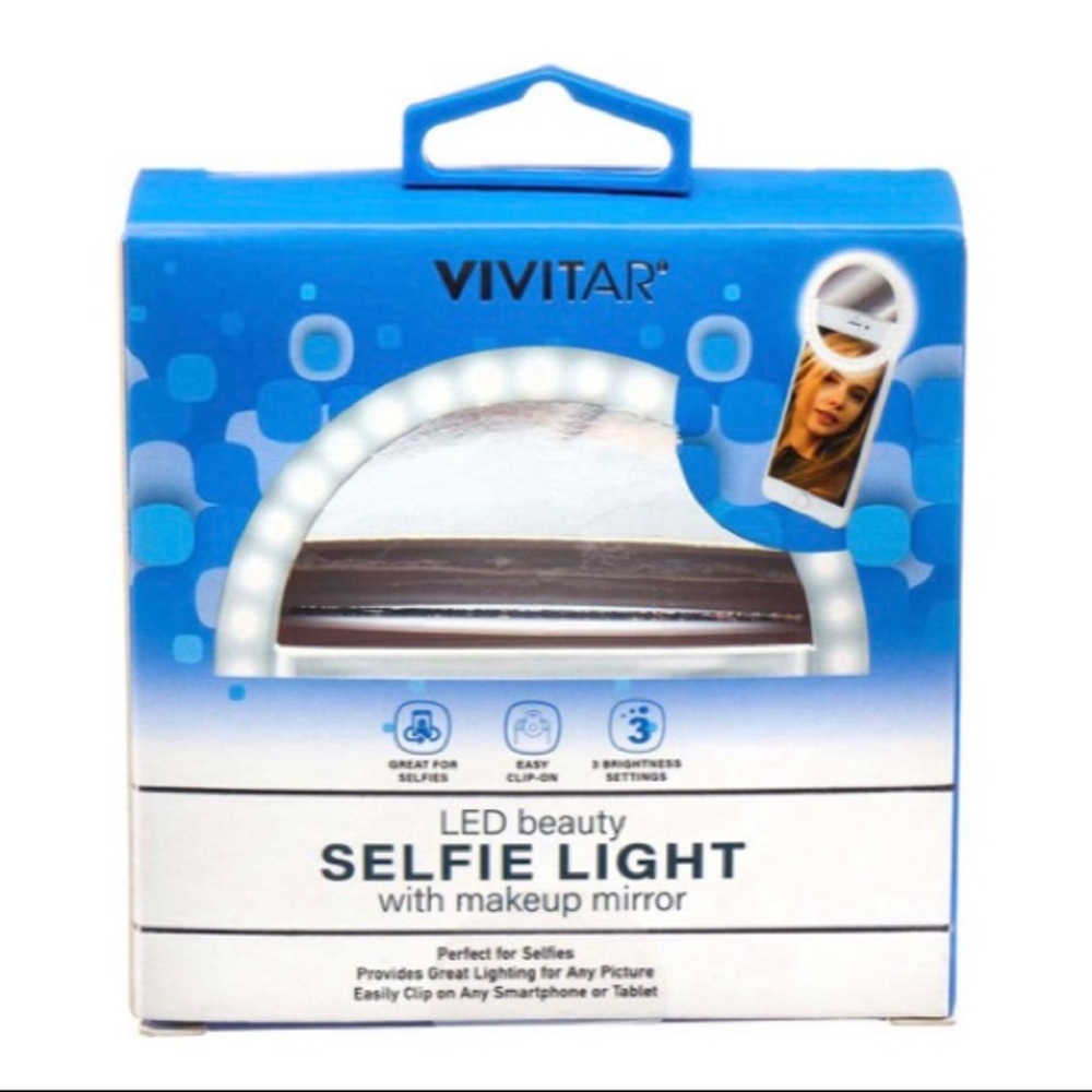 Vivitar LED Beauty Selfie Light with Makeup mirror NIB